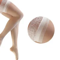 Medias Musleras Súper Velada Tira Encaje sin Silicona